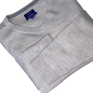 Apt. 9 Heather Gray V-Neck Pullover Soft Long Sleeve